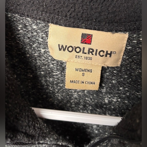 Woolrich Womens Small Charcoal Heather Fleece Vest Bird Cardinal Embroidered Zip - Picture 6 of 7